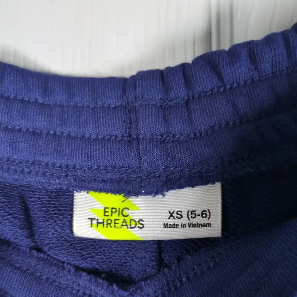 Epic Threads Boys Knit Shorts Size XS 5-6 Navy Blue Pull On Adjustable Waist NWT